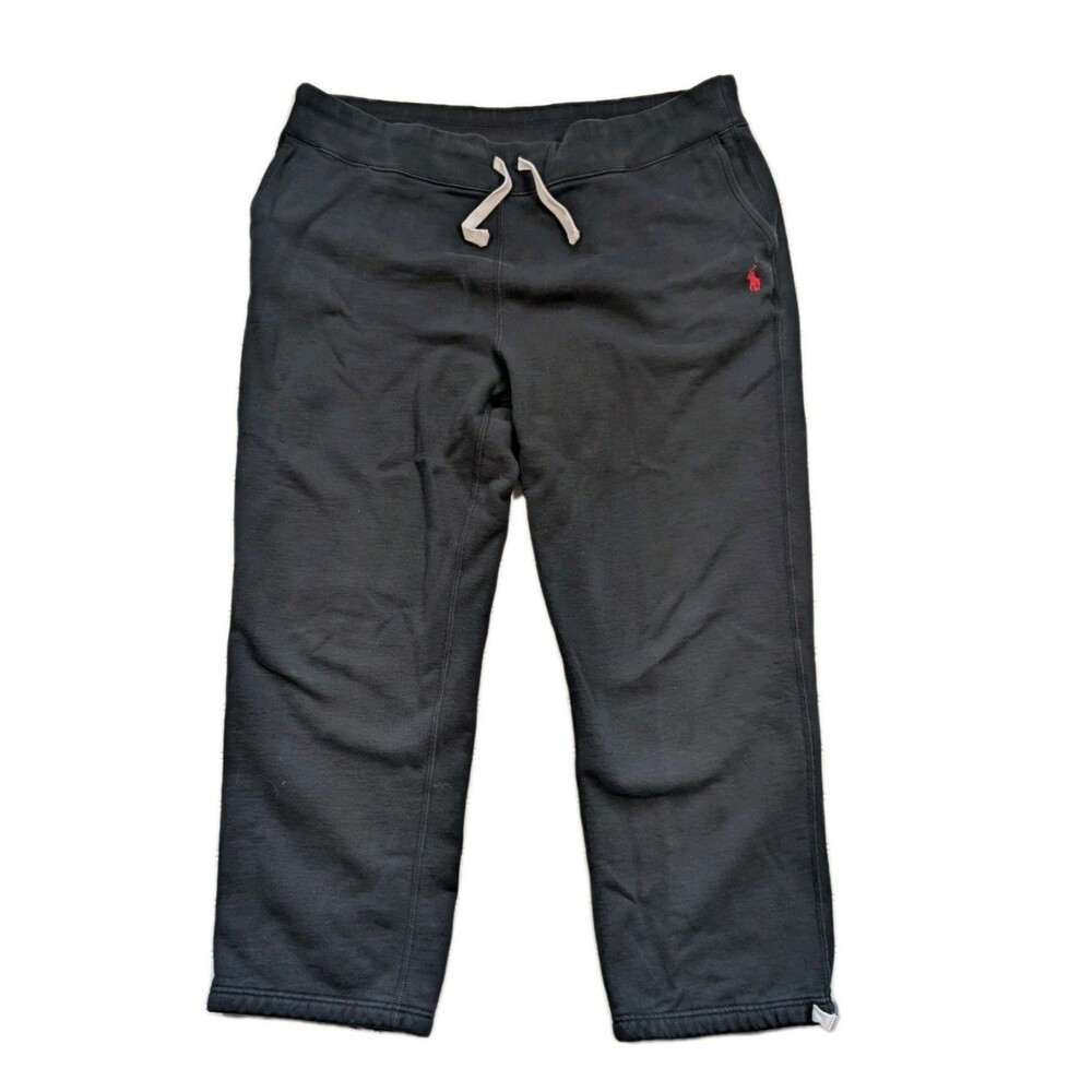 Polo Ralph Lauren Sweatpants Mens XXL Black Drawstring Pony Logo Cinch Hem
